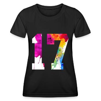 NUMMER 17 JAHRE ALT 17. GEBURTSTAG - Frauen Funktions-T-Shirt - Schwarz - Vorne - AI Model Female 172 light (172cm)