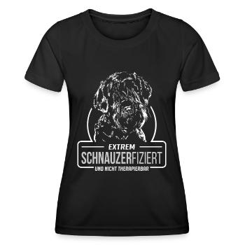 SCHNAUZERFIZIERT Riesenschnauzer Hunde Wilsigns - Frauen Funktions-T-Shirt - Schwarz - Vorne - AI Model Female 172 light (172cm)