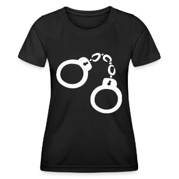 Menottes illustration vectorielle blanc - T-shirt sport Femme - noir - Devant - AI Model Female 172 light (172cm)