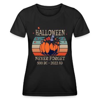 Halloween Never Forget Retro Kürbis Hammer - Frauen Funktions-T-Shirt - Schwarz - Vorne - AI Model Female 172 light (172cm)