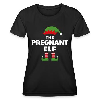 The Pregnant Elf - Women's Functional T-Shirt - black - Front - AI Model Female 172 light (172cm)