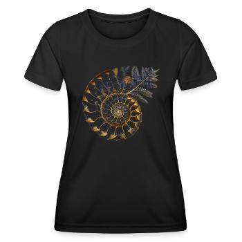 Fibonacci Spirale - Frauen Funktions-T-Shirt - Schwarz - Vorne - AI Model Female 172 light (172cm)