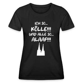 Kölle Alaaf Karneval Köln Rosenmontag lustig Dom - Frauen Funktions-T-Shirt - Schwarz - Vorne - AI Model Female 172 light (172cm)