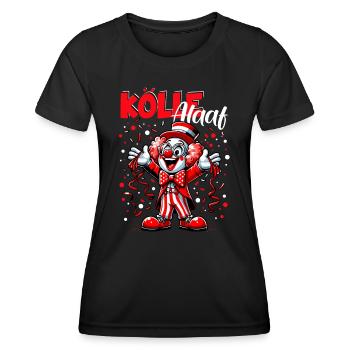 Carnaval de Cologne Kölle Clown Alaaf Konfetti Rut Wiess - T-shirt sport Femme - noir - Devant - AI Model Female 172 light (172cm)