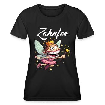 Tooth Fairy Carnival Costume Funny Disguise Alaaf - Women's Functional T-Shirt - black - Front - AI Model Female 172 light (172cm)