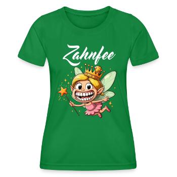 Lustige Zahnfee Karneval Kostüm Zauberstab Sterne - Frauen Funktions-T-Shirt - Kelly Green - Vorne - AI Model Female 172 dark (172cm)