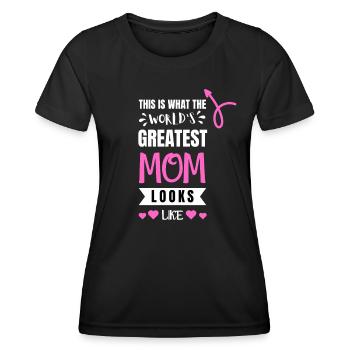 Mutter Mama Muttertag lustig Kind Tochter Geburt - Frauen Funktions-T-Shirt - Schwarz - Vorne - AI Model Female 172 light (172cm)