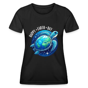 Wasserschildkröte Happy Earth Day Meer Naturschutz - Frauen Funktions-T-Shirt - Schwarz - Vorne - AI Model Female 172 light (172cm)