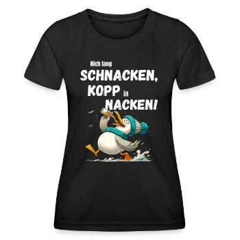 Hamburg Father's Day Holiday Party Seagull Alcohol Funny - Women's Functional T-Shirt - black - Front - AI Model Female 172 light (172cm)