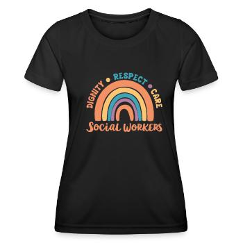 dignity care social worker social work - Women's Functional T-Shirt - black - Front - AI Model Female 172 light (172cm)