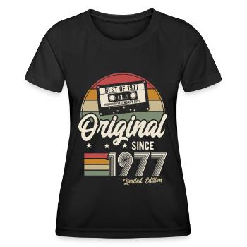 Original since 1977 Vintage Retro Birthday - Women's Functional T-Shirt - black - Front - AI Model Female 172 light (172cm)