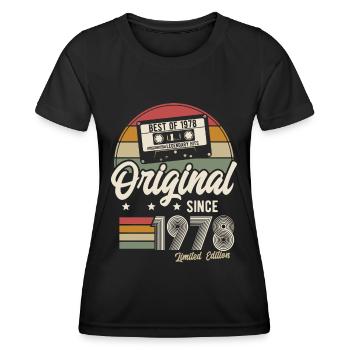 Original seit 1978 Vintage Retro Geburtstag - Frauen Funktions-T-Shirt - Schwarz - Vorne - AI Model Female 172 light (172cm)