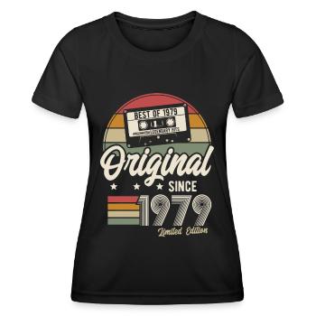 Original since 1979 Vintage Retro Birthday - Women's Functional T-Shirt - black - Front - AI Model Female 172 light (172cm)