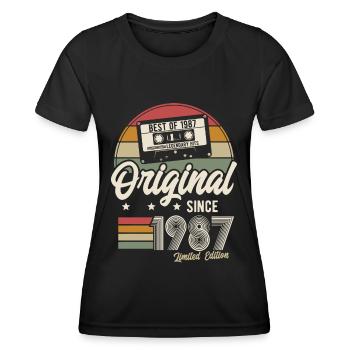 Original since 1987 Vintage Retro Birthday - Women's Functional T-Shirt - black - Front - AI Model Female 172 light (172cm)