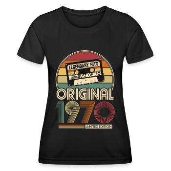 1970 Vintage Millésime anniversaire Retro cadeau - T-shirt sport Femme - noir - Devant - AI Model Female 172 light (172cm)