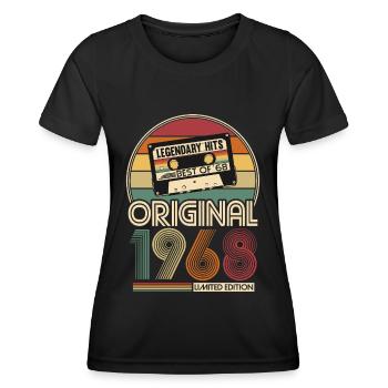 Born in 1968 Original Birthday Gift - Women's Functional T-Shirt - black - Front - AI Model Female 172 light (172cm)