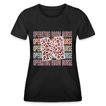 Leopard Surgical Nurse Life - Women's Functional T-Shirt - black - Front - AI Model Female 172 light (172cm)