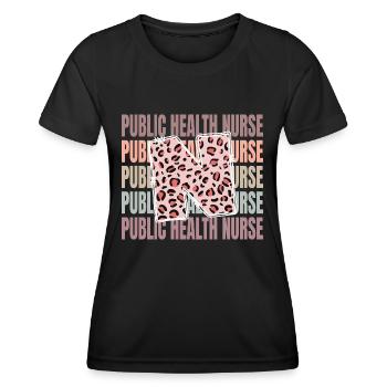Leopard Infirmière de santé publique Vie - T-shirt sport Femme - noir - Devant - AI Model Female 172 light (172cm)