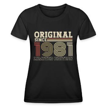 Original seit 1981 Jahrgang Geburtstag Geschenk - Frauen Funktions-T-Shirt - Schwarz - Vorne - AI Model Female 172 light (172cm)