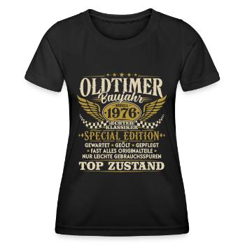 Oldtimer Baujahr 1976 Jahrgang Geburtstag Geschenk - Frauen Funktions-T-Shirt - Schwarz - Vorne - AI Model Female 172 light (172cm)
