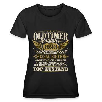 Oldtimer Baujahr 1993 Jahrgang Geburtstag Geschenk - Frauen Funktions-T-Shirt - Schwarz - Vorne - AI Model Female 172 light (172cm)