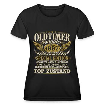 Oldtimer Baujahr 1997 Jahrgang Geburtstag Geschenk - Frauen Funktions-T-Shirt - Schwarz - Vorne - AI Model Female 172 light (172cm)