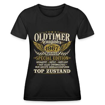 Oldtimer Baujahr 1967 Jahrgang Geburtstag Geschenk - Frauen Funktions-T-Shirt - Schwarz - Vorne - AI Model Female 172 light (172cm)