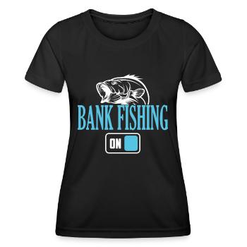 Mode de pêche Fisherman Bank activé - T-shirt sport Femme - noir - Devant - AI Model Female 172 light (172cm)