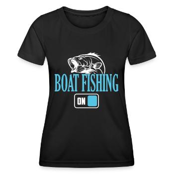Fischerboot Angelmodus Ein - Frauen Funktions-T-Shirt - Schwarz - Vorne - AI Model Female 172 light (172cm)