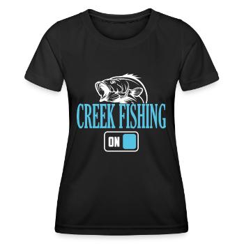 Fisherman Creek Fishing Mode On - Women's Functional T-Shirt - black - Front - AI Model Female 172 light (172cm)