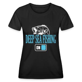 Fisherman Hochseeangelmodus Ein - Frauen Funktions-T-Shirt - Schwarz - Vorne - AI Model Female 172 light (172cm)