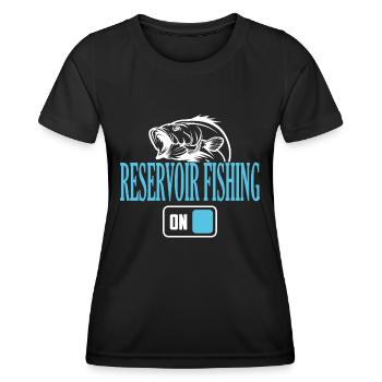 Fisherman Reservoir Fishing Mode On - Women's Functional T-Shirt - black - Front - AI Model Female 172 light (172cm)