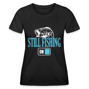 Mode de pêche du pêcheur toujours activé - T-shirt sport Femme - noir - Devant - AI Model Female 172 light (172cm)