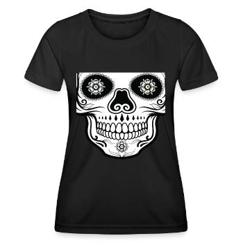 Mexican skull mouthguard - Women's Functional T-Shirt - black - Front - AI Model Female 172 light (172cm)