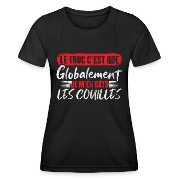 Globalement je m'en bats les couilles - T-shirt sport Femme - noir - Devant - AI Model Female 172 light (172cm)