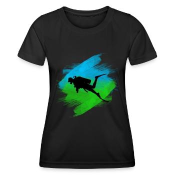 diver - Women's Functional T-Shirt - black - Front - AI Model Female 172 light (172cm)