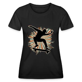 Skateboard Freestyle - T-shirt sport Femme - noir - Devant - AI Model Female 172 light (172cm)
