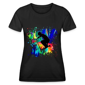 Freestyle Roller - Frauen Funktions-T-Shirt - Schwarz - Vorne - AI Model Female 172 light (172cm)