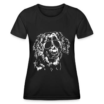 HOVAWART cool lunettes de soleil chien Chien Wilsigns - T-shirt sport Femme - noir - Devant - AI Model Female 172 light (172cm)