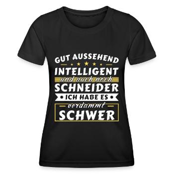 Gut aussehend intelligent - Schneider Edition - Frauen Funktions-T-Shirt - Schwarz - Vorne - AI Model Female 172 light (172cm)