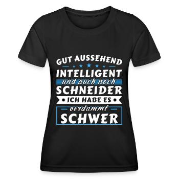 Gut aussehend intelligent - Schneider Edition - Frauen Funktions-T-Shirt - Schwarz - Vorne - AI Model Female 172 light (172cm)
