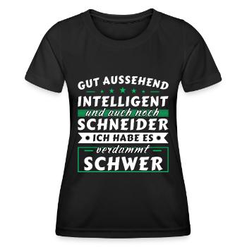 Gut aussehend intelligent - Schneider Edition - Frauen Funktions-T-Shirt - Schwarz - Vorne - AI Model Female 172 light (172cm)
