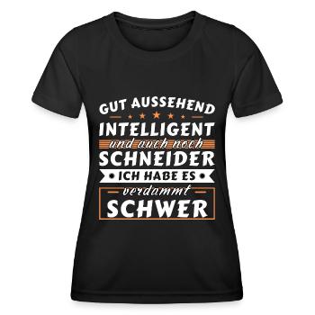Gut aussehend intelligent - Schneider Edition - Frauen Funktions-T-Shirt - Schwarz - Vorne - AI Model Female 172 light (172cm)