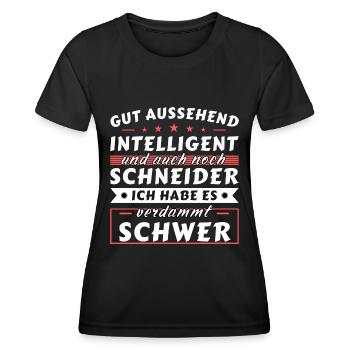 Gut aussehend intelligent - Schneider Edition - Frauen Funktions-T-Shirt - Schwarz - Vorne - AI Model Female 172 light (172cm)