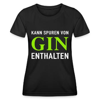 Kann Spuren Von Gin Enthalten - Frauen Funktions-T-Shirt - Schwarz - Vorne - AI Model Female 172 light (172cm)
