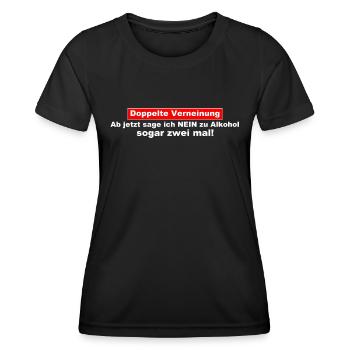 Doppelte Verneinung - Nein zu Alkohol - Frauen Funktions-T-Shirt - Schwarz - Vorne - AI Model Female 172 light (172cm)