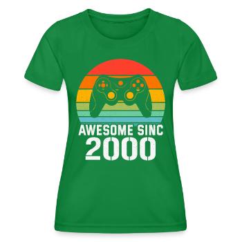 Cadeau Anniversaire 2000 Pour Tous les Gamers 2000 - T-shirt sport Femme - vert - Devant - AI Model Female 172 dark (172cm)