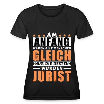 Am Anfang waren alle gleich - Jurist Edition - Frauen Funktions-T-Shirt - Schwarz - Vorne - AI Model Female 172 light (172cm)