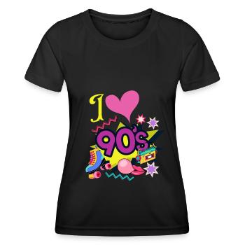 Colorful nineties design - Women's Functional T-Shirt - black - Front - AI Model Female 172 light (172cm)