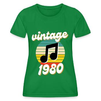 né millésime année 1980 idée cadeau - T-shirt sport Femme - vert - Devant - AI Model Female 172 dark (172cm)